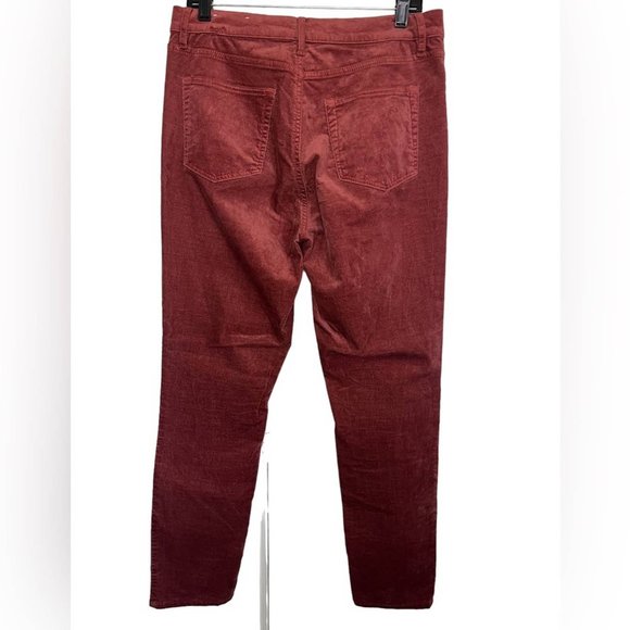 Loft Pink Velvet High Waist Button Fly Academia Skinny Pants Size 10 - Picture 3 of 11